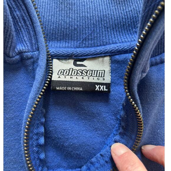 Vintage Kansas KU Jayhawks Embroidered Logo 1/4 Zip Pullover Sweatshirt sz XXL - Picture 8 of 9